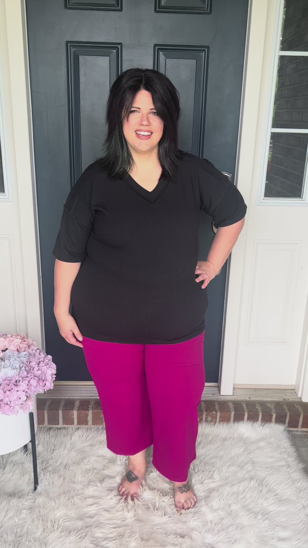 Kelly Ribbed Top - Black