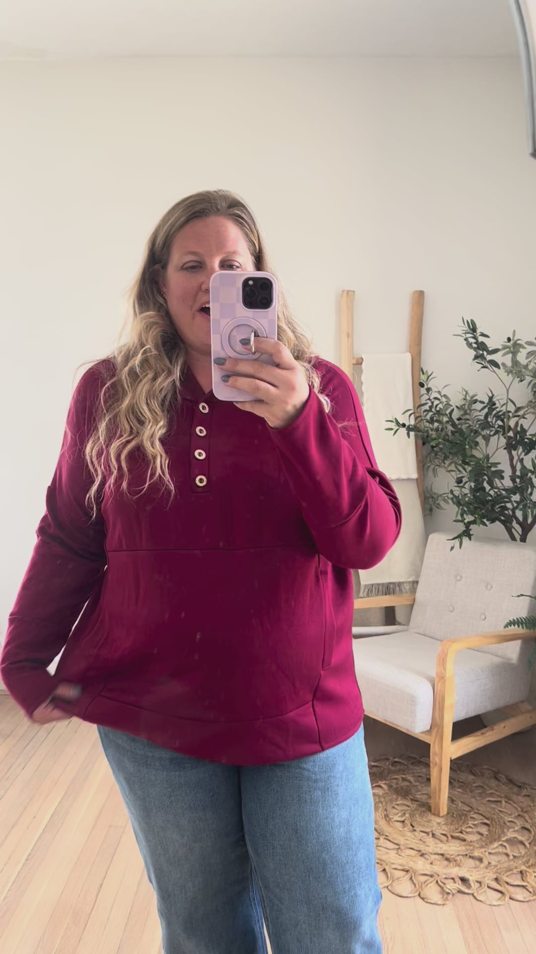 DOORBUSTER Aria Scuba Hoodie - Burgundy