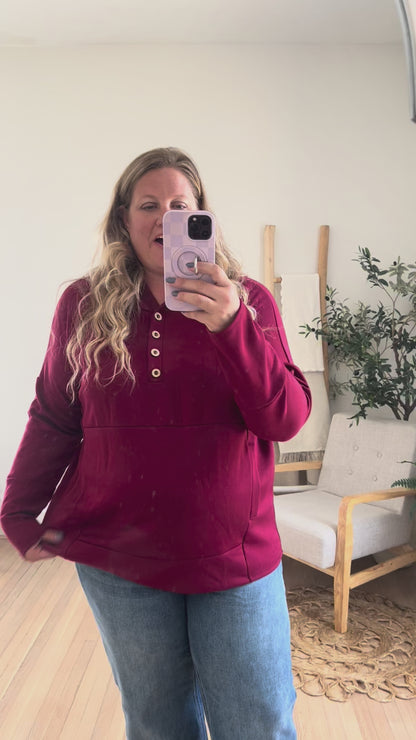 DOORBUSTER Aria Scuba Hoodie - Burgundy