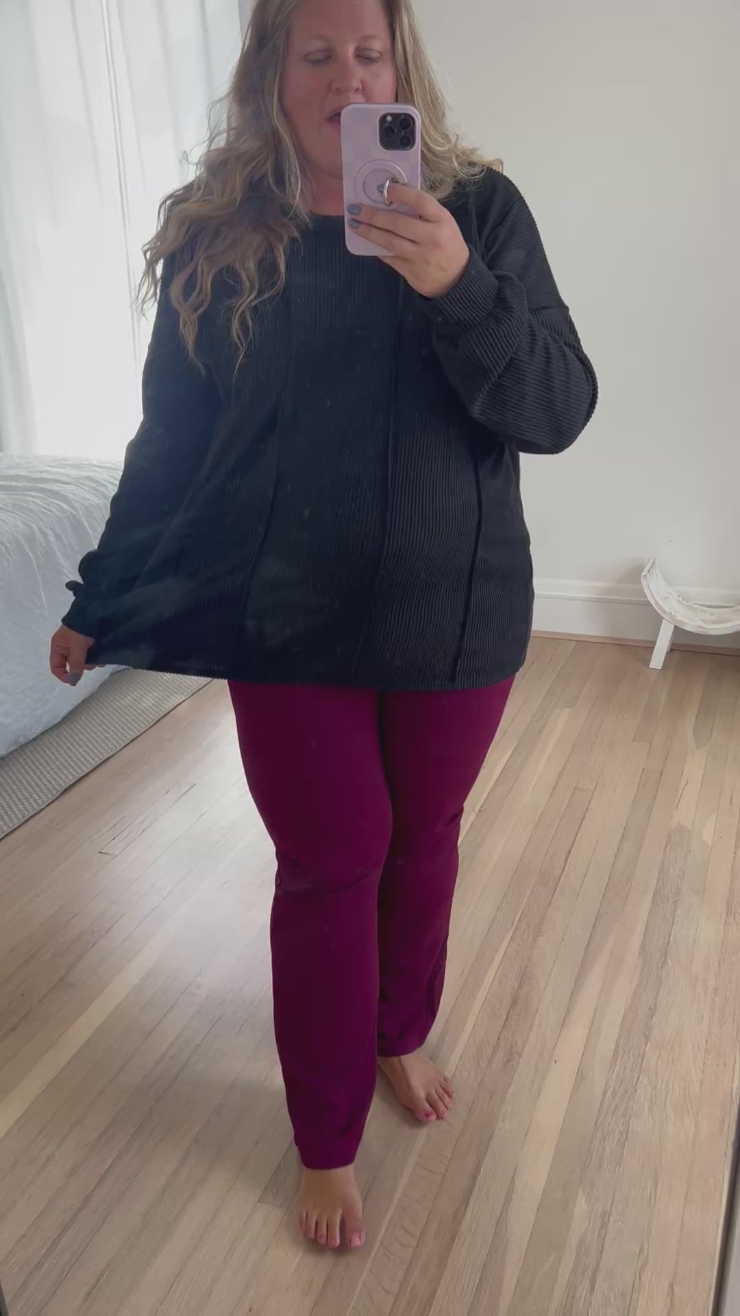 Logan Stretchy Flare Pants - Wine