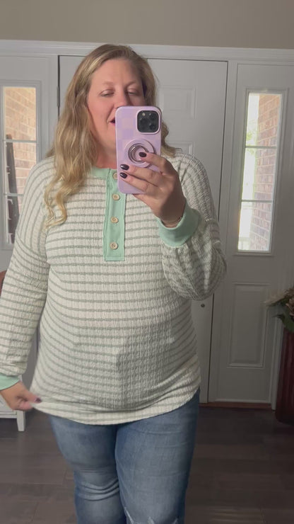 DOORBUSTER Emily Stripe Top - Mint