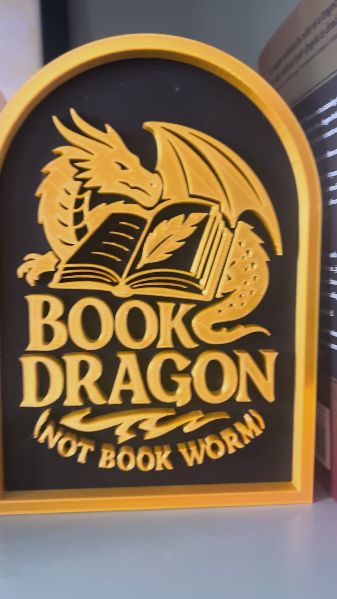 Book Dragon Shelf Sign
