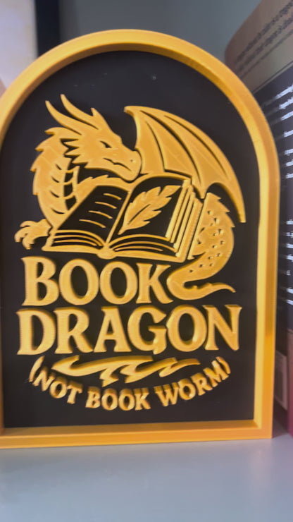 Book Dragon Shelf Sign