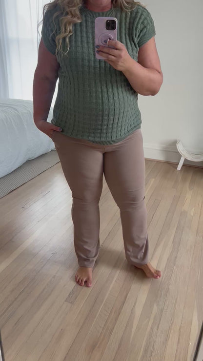 Logan Stretchy Flare Pants - Mocha