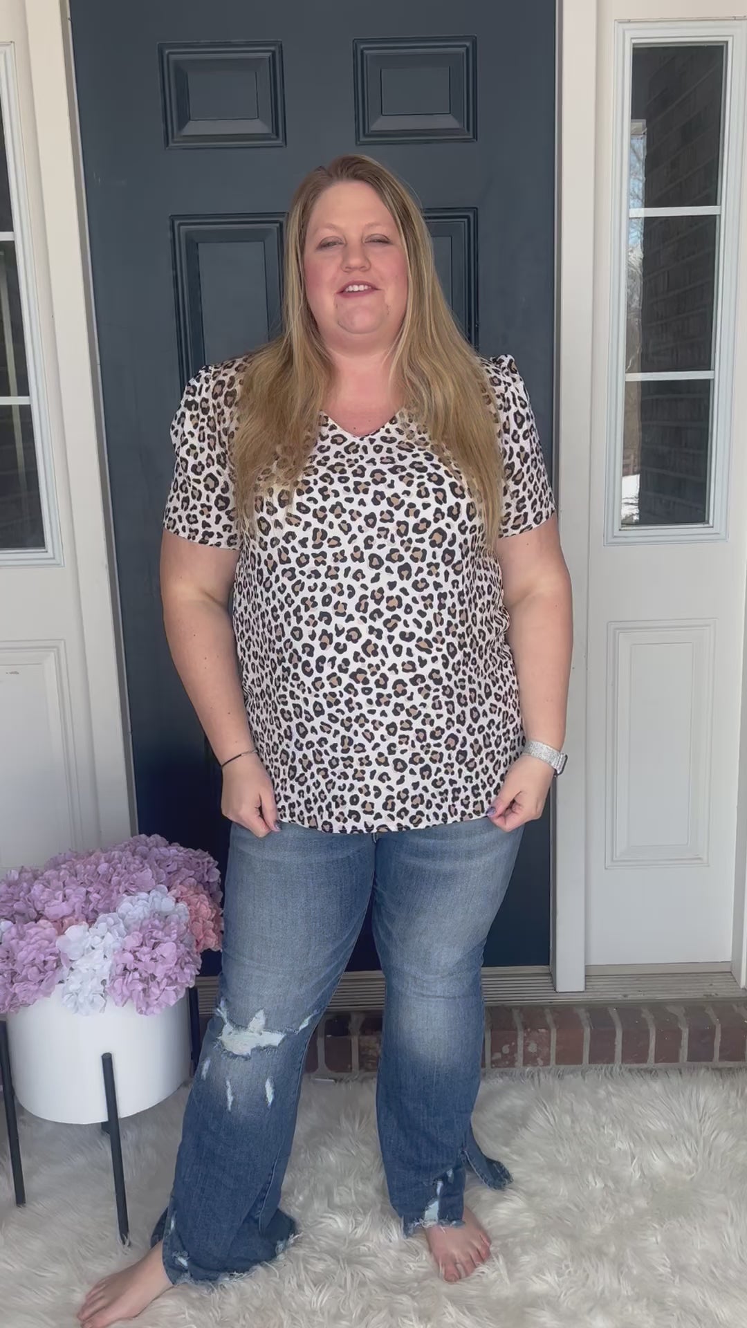 Leopard V-Neck Blouse