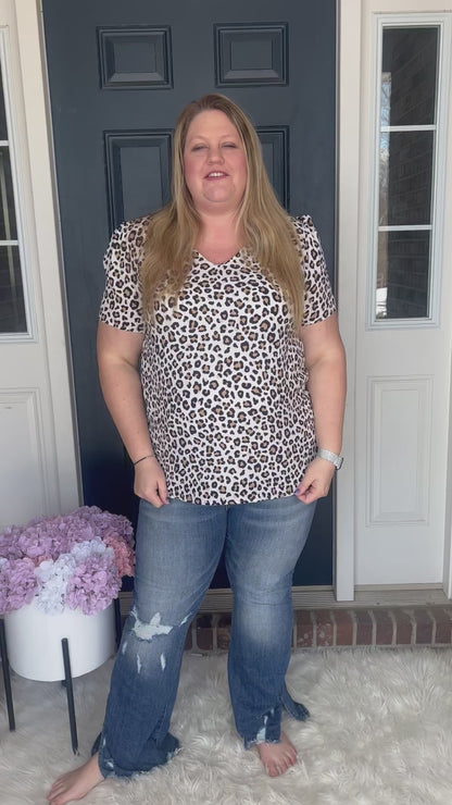Leopard V-Neck Blouse