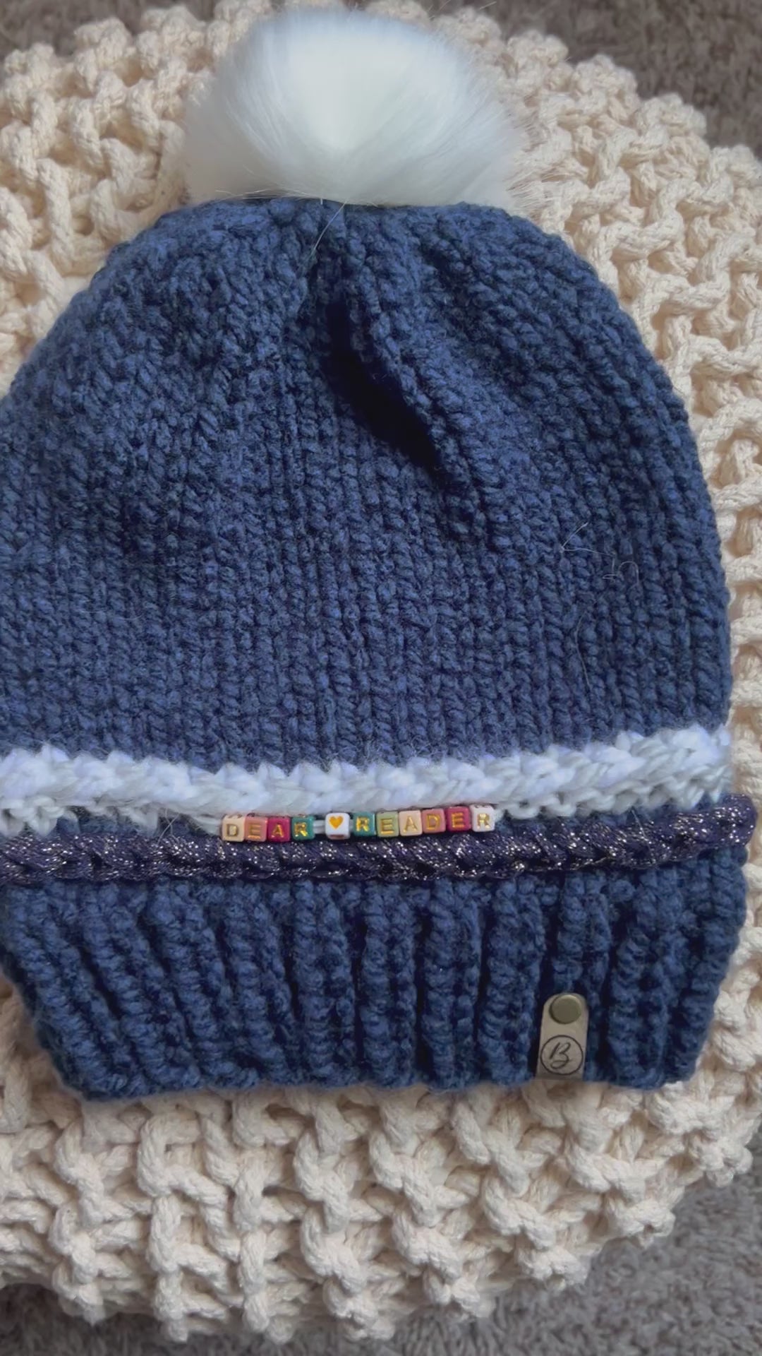 Friendship Bracelet Knitted Beanie - Dear Reader