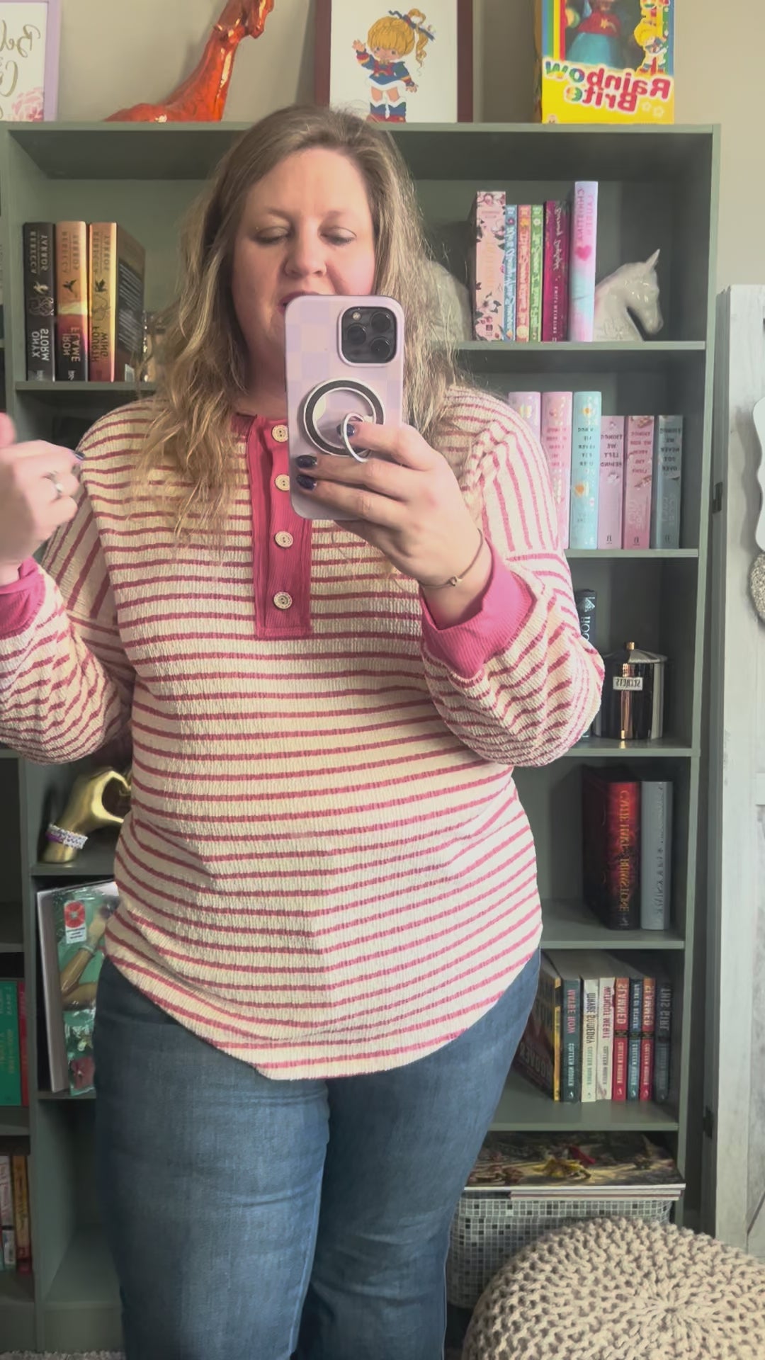 Load video: Emily Stripe Top - Rose