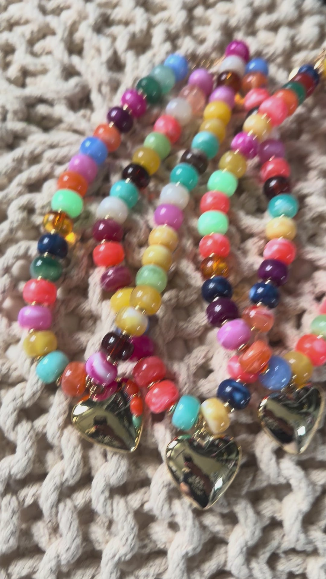 Colorful Heart Charm Necklace