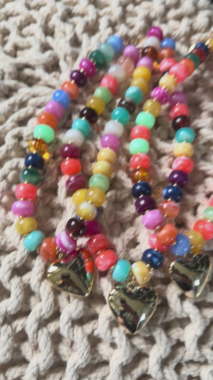 Colorful Heart Charm Necklace